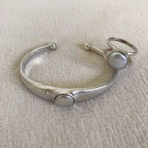Lucky Brand Pearl Ring and Bracelet